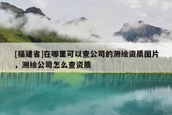 [福建省]在哪里可以查公司的測繪資質圖片，測繪公司怎么查資質